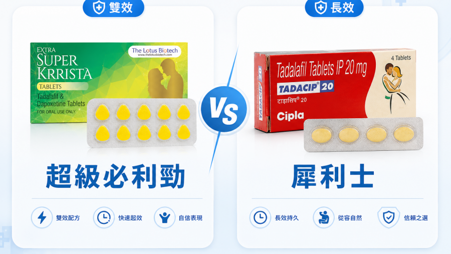 超級必利勁和犀利士一樣嗎？雙效藥與長效藥區別一次看懂
